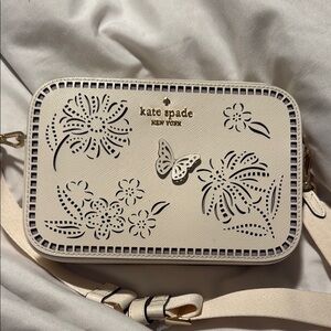 Kate Spade Cream Perforated Crossbody Bag